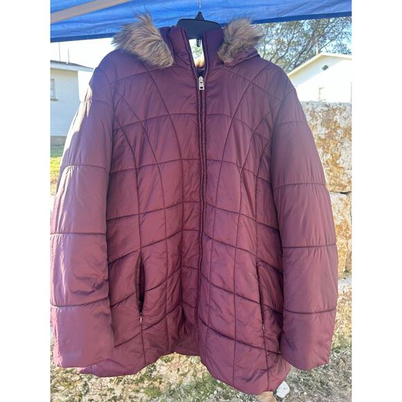 Andrew Marc New York Quilted Puffer Jacket Womens 2XL Purple Zipper - Picture 1 of 8